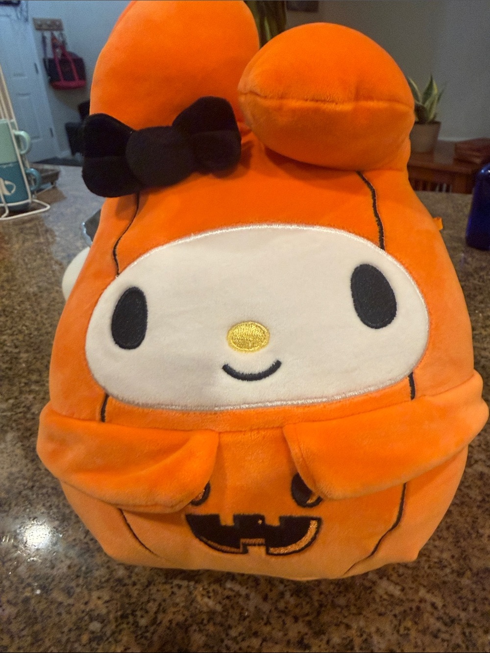 Sanrio My Melody Pumpkin Plush - Orange, White, Black
